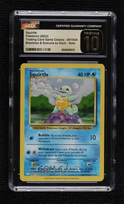 Squirtle Holo Pokemon TCG Classic Blastoise Deck (CLB) CGC 10 Pristine - Image 1
