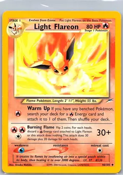 Light Flareon 46/105 Non Holo Neo Destiny - Pokemon Card - LP - Image 1