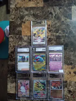 Pokemon TCG Lot of 7 Graded Cards, 4 CROWN, 1 CGC, 1 WCC, 1 AGS - Image 1
