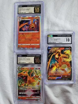 Pokemon Charizard JPN Set Of 3 Graded CGC Cards - Image 1