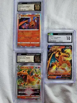 Pokemon Charizard JPN Set Of 3 Graded CGC Cards - Image 2