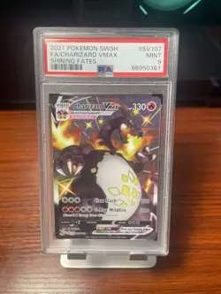 2021 Pokemon TCG Shining Fates Charizard VMAX Card SV107/SV122 PSA 9 Mint - Image 1