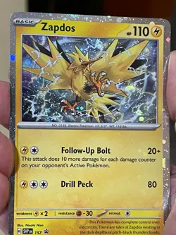 POKEMON ZAPDOS #SVP 157 BLACK STAR PROMO COSMOS HOLOFOIL WITH SWIRL NM CARD - Image 1