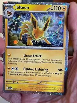 POKEMON JOLTEON 029/131 RARE COSMOS HOLOFOIL PRISMATIC EVOLUTIONS NM CARD - Image 1