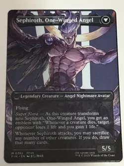 SEPHIROTH MAGIC THE GATHERING Custom Numbered 071/100 METAL Collectible CARD - Image 1