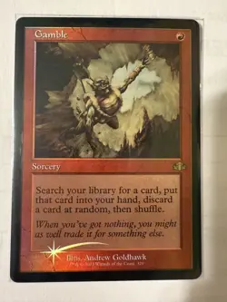 MTG: Gamble Foil Card Retro Frame Dominaria Remastered Magic the Gathering -NM - Image 1