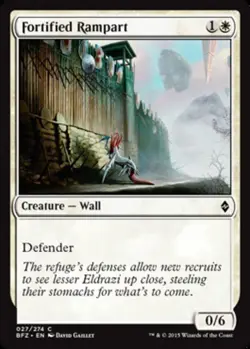 1 x Fortified Rampart - Foil - Battle For Zendikar - Light Play - MTG - Image 1