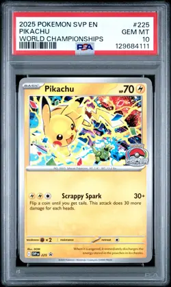 PSA 10 Pokemon Pikachu World Championships Promo 2025 SVP #225 - Image 1