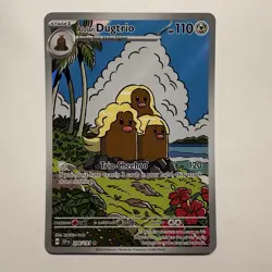 Pokemon TCG Surging Sparks Alolan Dugtrio Illustration Rare 208/191 NM - Image 1