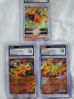 Pokemon Charizard Set Of 3 Slabs JPN Graded CGC GEM MINT 10 - Image 5
