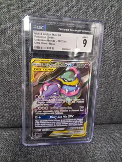 Muk & Alolan Muk GX Tag Team 2019 197 Pokemon Unbroken Bonds 197/214 CGC 9 Ultra - Image 1