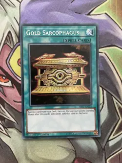 HISU-EN051 Gold Sarcophagus Secret Rare 1st Edition NM Yugioh Card - Image 1