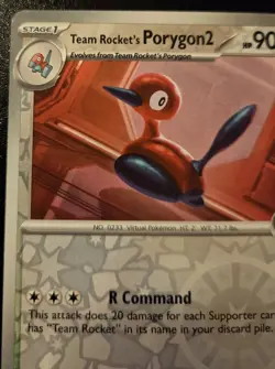 Team Rocket's Porygon2 154/182 Reverse Holo Common Destined Rivals Pokemon TCG - Image 2