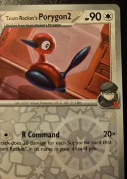 Team Rocket's Porygon2 154/182 Reverse Holo Common Destined Rivals Pokemon TCG - Image 3