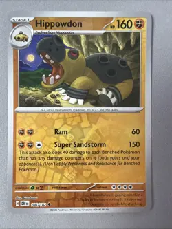 Pokemon TCG * Destined Rivals 106/182 Hippowdon U * REVERSE HOLO * FRESH PK - Image 1