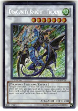 Yugioh Dragunity Knight - Trident HA04-EN028 Secret Rare 1st Edition NM - Image 1