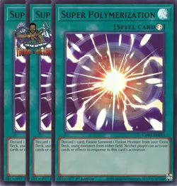 Yugioh! 3x Super Polymerization CH01-EN033 Ultra Rare 1st Ed NM - Image 1