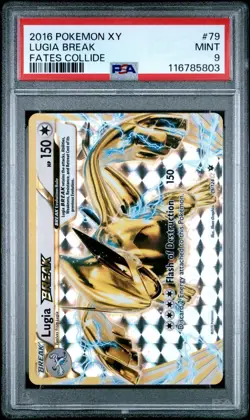 Pokemon Card Lugia BREAK 79/124 Pokemon XY Fates Collide PSA 9 Full Art Mint - Image 1