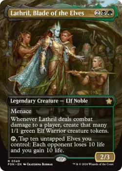 Lathril, Blade of the Elves (Borderless) - Near Mint MTG Foundations - Image 1