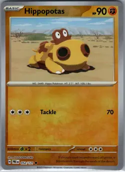 Hippopotas (Poke Ball) 052/131 SV: Prismatic Evolutions - Pokemon Card - NM - Image 1