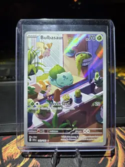 Pokemon TCG Bulbasaur Holo Card 143/142 Stellar Crown Illustration Rare Full Art - Image 1