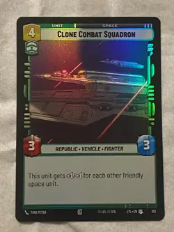 STAR WARS UNLIMITED JTL CLONE COMBAT SQUADRON UNC Foil Card NM - Image 1
