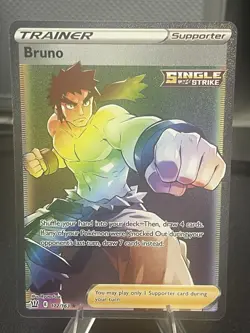 Bruno 172/163 SWSH Battle Styles Rainbow Secret Rare Holo Pokemon Card NM - Image 1