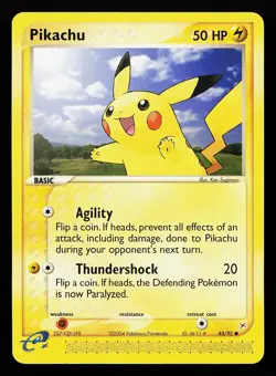 Pikachu 43/95 Common EX Team Magma vs Team Aqua Pokemon Card - Image 1
