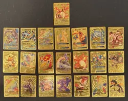 Pokemon Gold Foil Lot GX, VMax Pikachu, Charizard Lot of 62 Cards Fan Art 2018 - Image 2