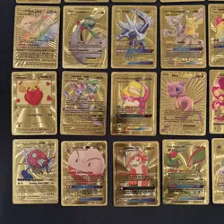 Pokemon Gold Foil Lot GX, VMax Pikachu, Charizard Lot of 62 Cards Fan Art 2018 - Image 3