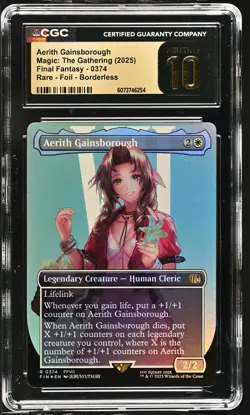 AERITH GAINSBOROUGH Final Fantasy Borderless Foil Rare CGC Pristine 10 MTG - Image 1