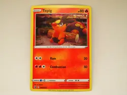 Tepig SWSH172 Black Star Promo Fusion Strike Pokemon Lightly Played - Image 1
