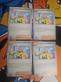 Iono 80/91 x 4 Pokemon TCG S&V Paldean Fates Trainer Supporter Playset - Image 4