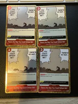4x Cards EB01-010 There's No Way You Could Defeat Me!! Rare Foil One Piece TCG - Image 1