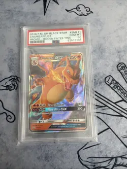 2019 Pokemon SM Black Star Promo Hidden Fates Tins Charizard GX #SM211 PSA 10 - Image 1
