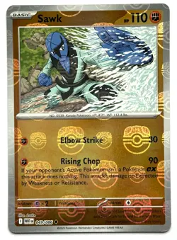 Sawk 049/086 - Pokemon TCG - White Flare Master Ball Reverse Holo - M/NM - Image 1