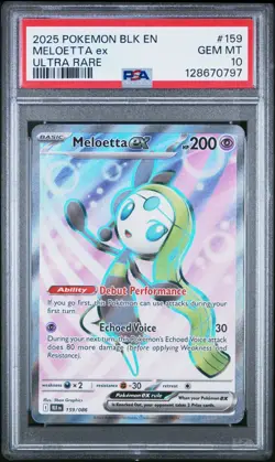 2025 Pokemon SV: BLK EN-Black Bolt #159/086 Meloetta ex PSA 10 - 128670797 - Image 1
