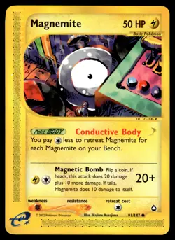 Magnemite (91) #091/147 Aquapolis Pokemon Near Mint or Better - Image 1