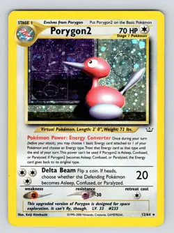 Pokemon TCG Porygon2 12/64 Neo Revelation Holo Rare WOTC MP - Image 1