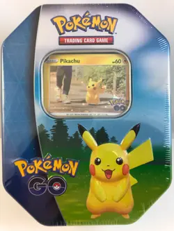 Pokemon GO 2022 Collectible Sealed Tin - Pikachu 4 Packs, 2 Foils & Stickers NEW 820650850776 - Image 1