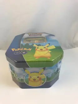 Pokemon GO 2022 Collectible Sealed Tin - Pikachu 4 Packs, 2 Foils & Stickers NEW 820650850776 - Image 5