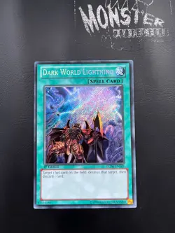 YUGIOH DARK WORLD LIGHTNING SECRET RARE LCJW-EN249 1ST EDITION - Image 1