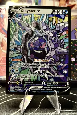 Cloyster Shellder Stained Glass Art Card ACG Pokemon Inspired Collector’s Card🔥 - Image 1