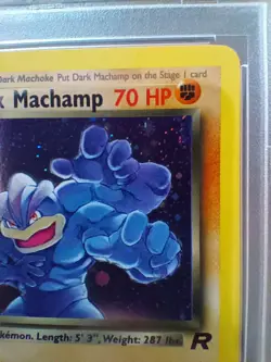 PSA 8 Dark Machamp Holo 1st Edition Team Rocket 2000 Pokemon Card English - Image 5