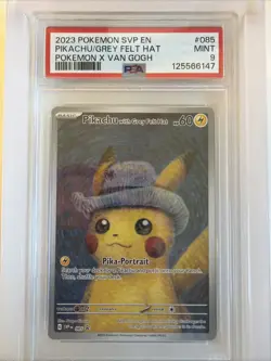 Pikachu with Grey Felt Hat 085 Van Gogh Promo Card PSA 9 Pokemon 85 - Image 1