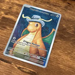 Dragonite With Grey Felt Hat Pokemon ACG Card Holo Foil Art Anime Van Gogh Cute - Image 2