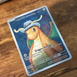 Dragonite With Grey Felt Hat Pokemon ACG Card Holo Foil Art Anime Van Gogh Cute - Image 3