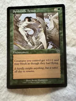 MTG - Spidersilk Armor - Mercadian Masques - LP - Free Shipping! - Image 1