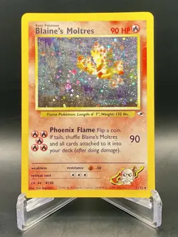 Blaine's Moltres 1/132 Gym Heroes (1999) Unlimited Holo Rare WOTC Pokemon MP - Image 1