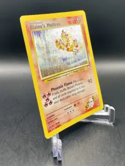 Blaine's Moltres 1/132 Gym Heroes (1999) Unlimited Holo Rare WOTC Pokemon MP - Image 3